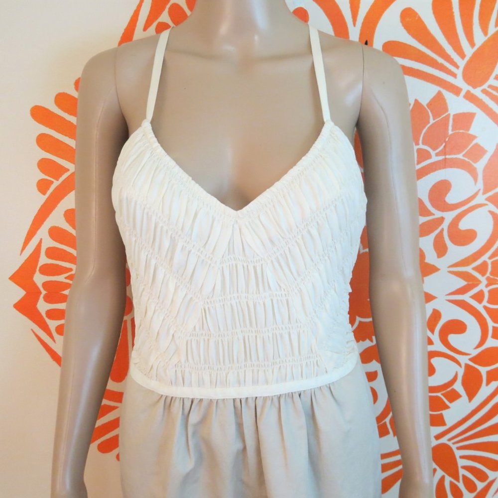 Banana Republic Cream Silk & Cotton Dress 4 - Picture 2 of 3